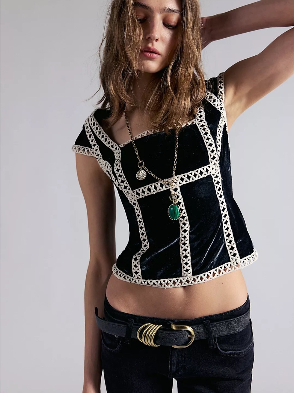 Free People Velvet Corset Top
